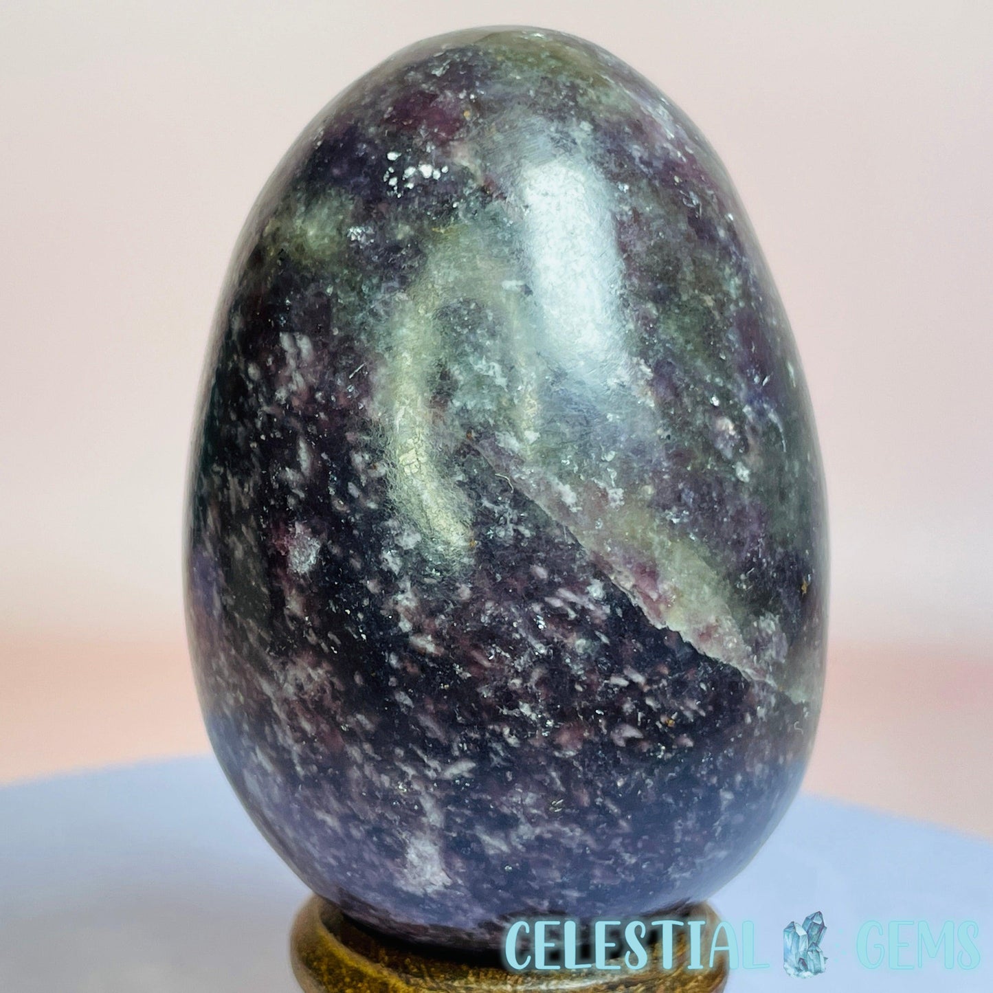 Purple Lepidolite Mica Egg Medium Carving