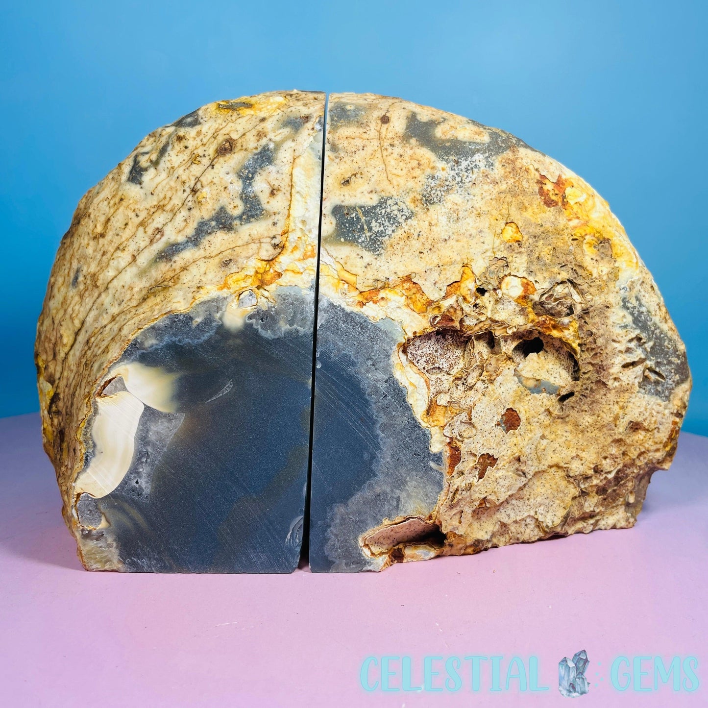 Natural Agate Large Pair of Bookends