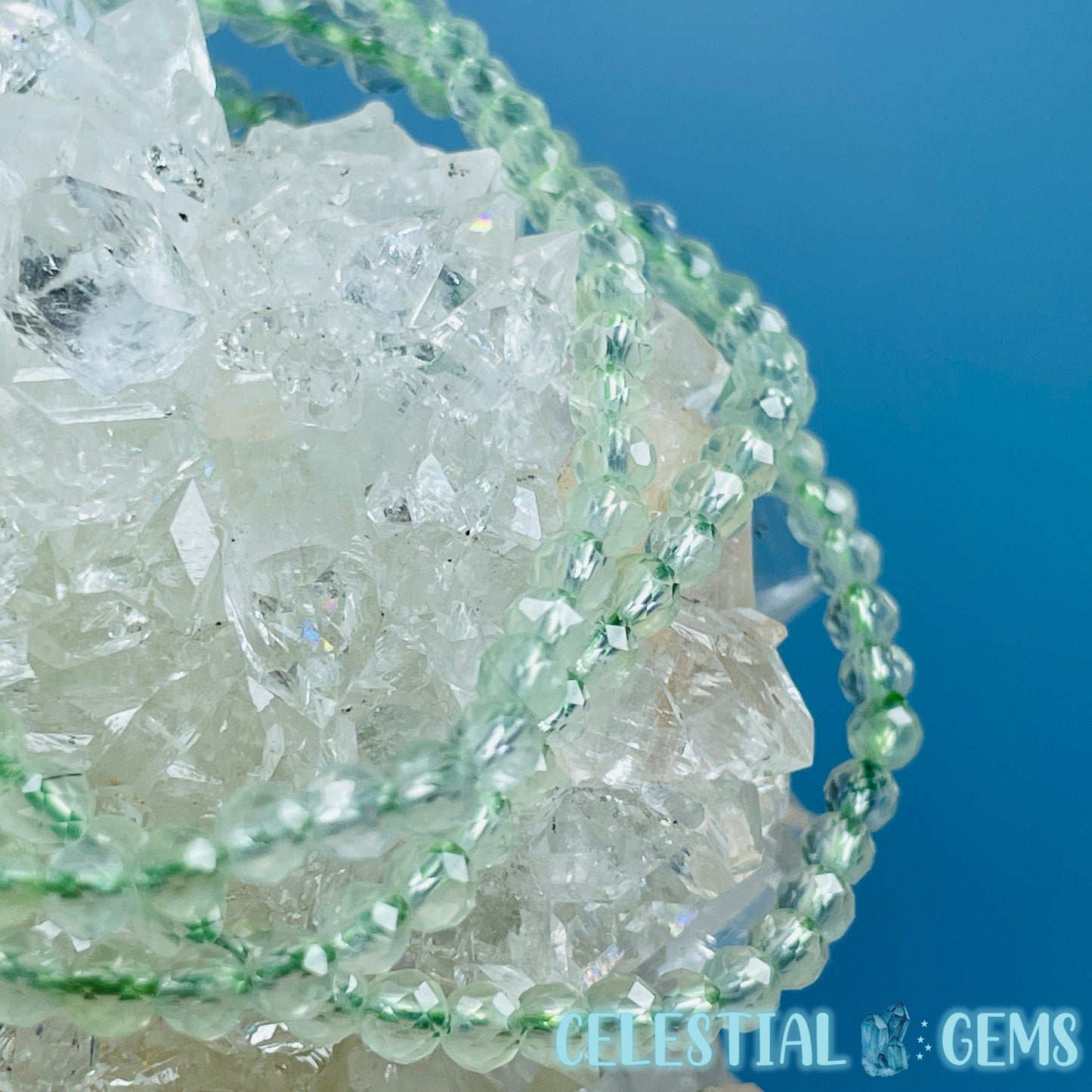 Prasiolite (Green Quartz) Faceted 4mm Bracelet