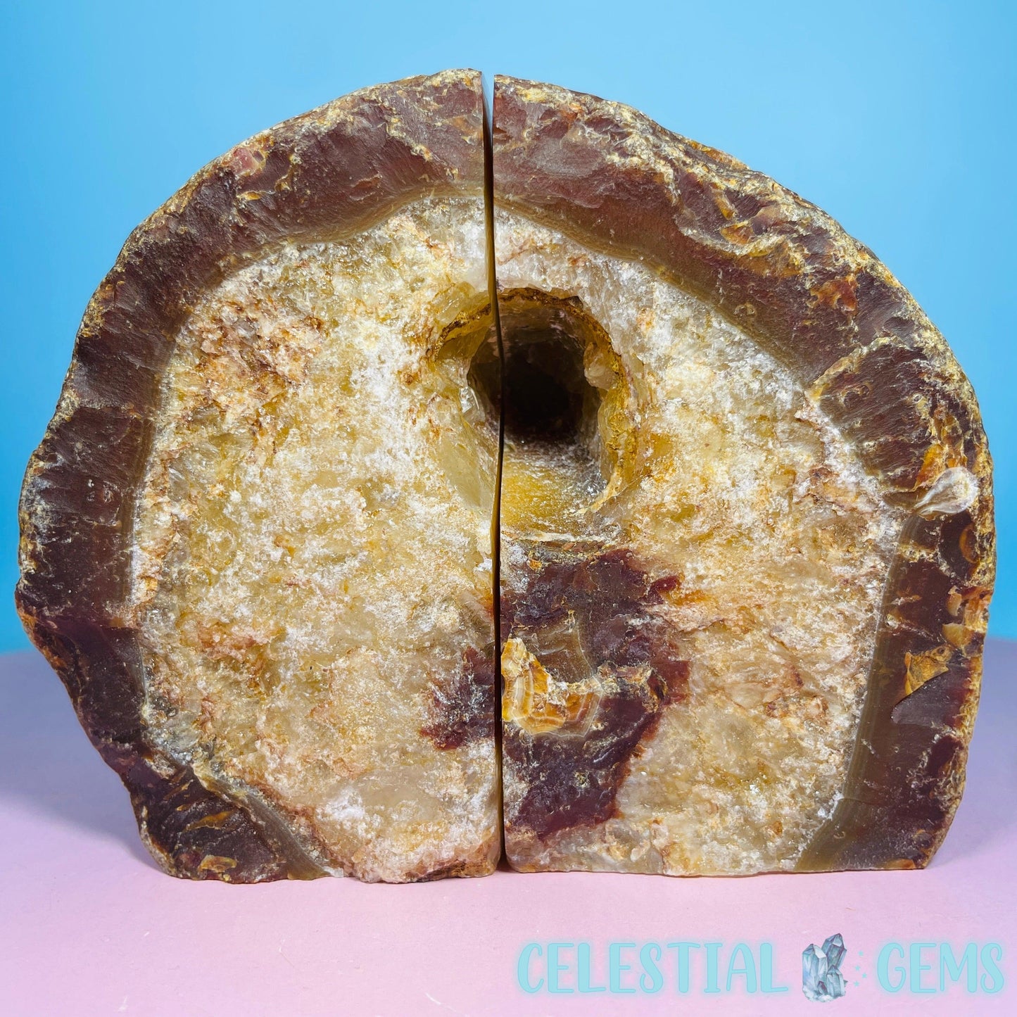 Natural Agate Medium Pair of Bookends