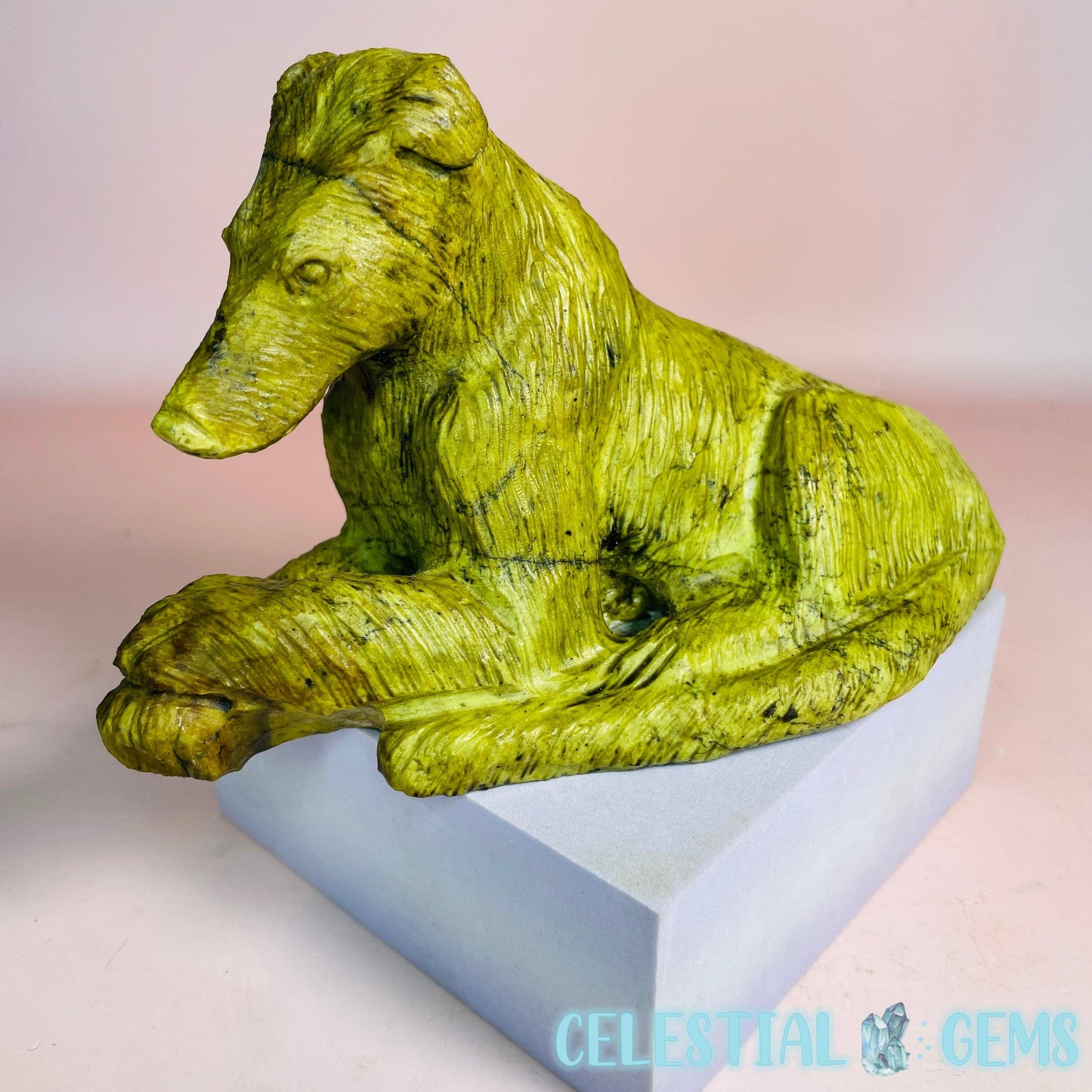 Serpentine Dog Medium Carving