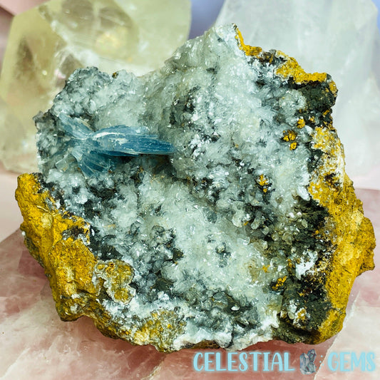 EXTREMELY RARE Blue Barite + Calcite Medium Cluster Specimen B