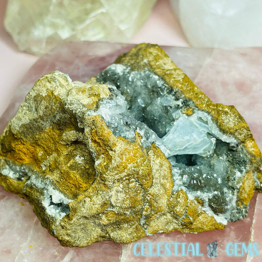 EXTREMELY RARE Blue Barite + Calcite Medium Cluster Specimen H