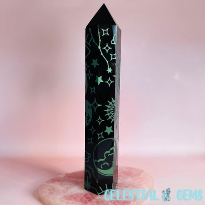 Obsidian Celestial Green Etched XXL Tower