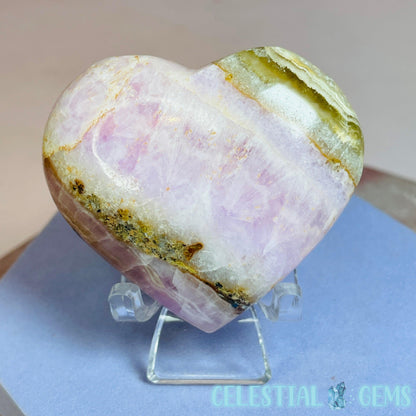 Pink Aragonite Heart Medium Carving