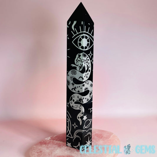 Obsidian Celestial Silver Etched XXL Tower