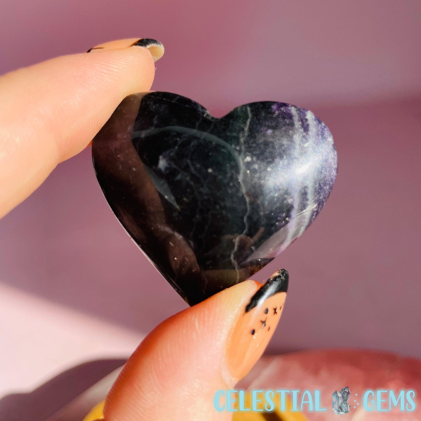 Fluorite Heart Medium Carving