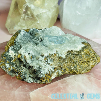 EXTREMELY RARE Blue Barite + Calcite Medium Cluster Specimen F
