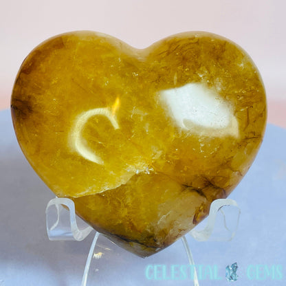 Golden Healer Quartz Heart Medium Carving