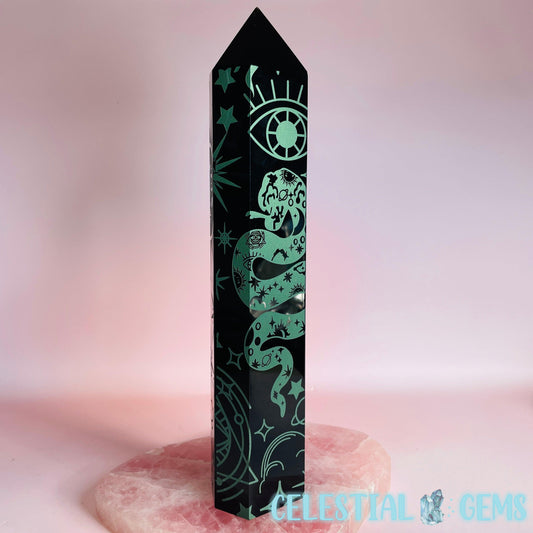 Obsidian Celestial Green Etched XXL Tower