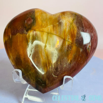 Petrified Wood Heart Medium Carving