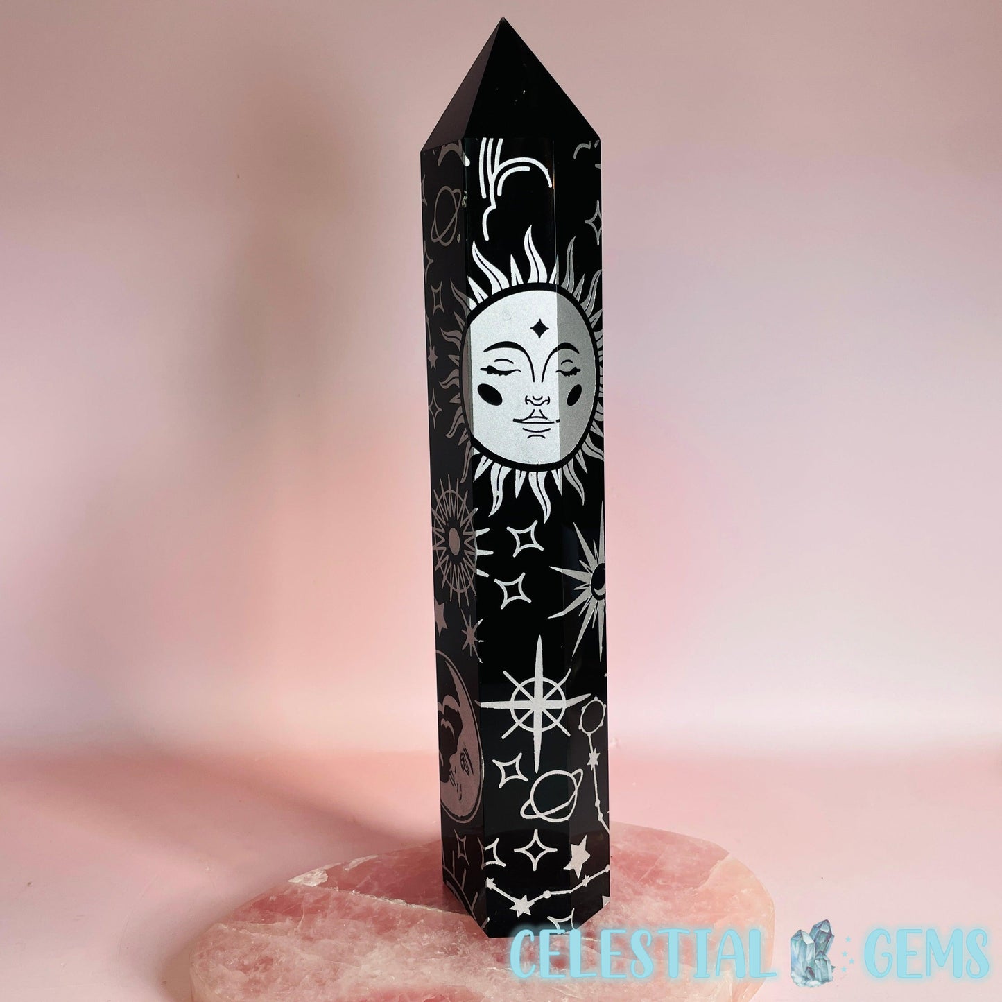 Obsidian Celestial Silver Etched XXL Tower