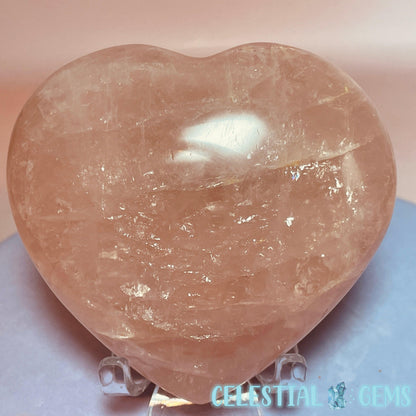 Rose Quartz Heart Medium Carving