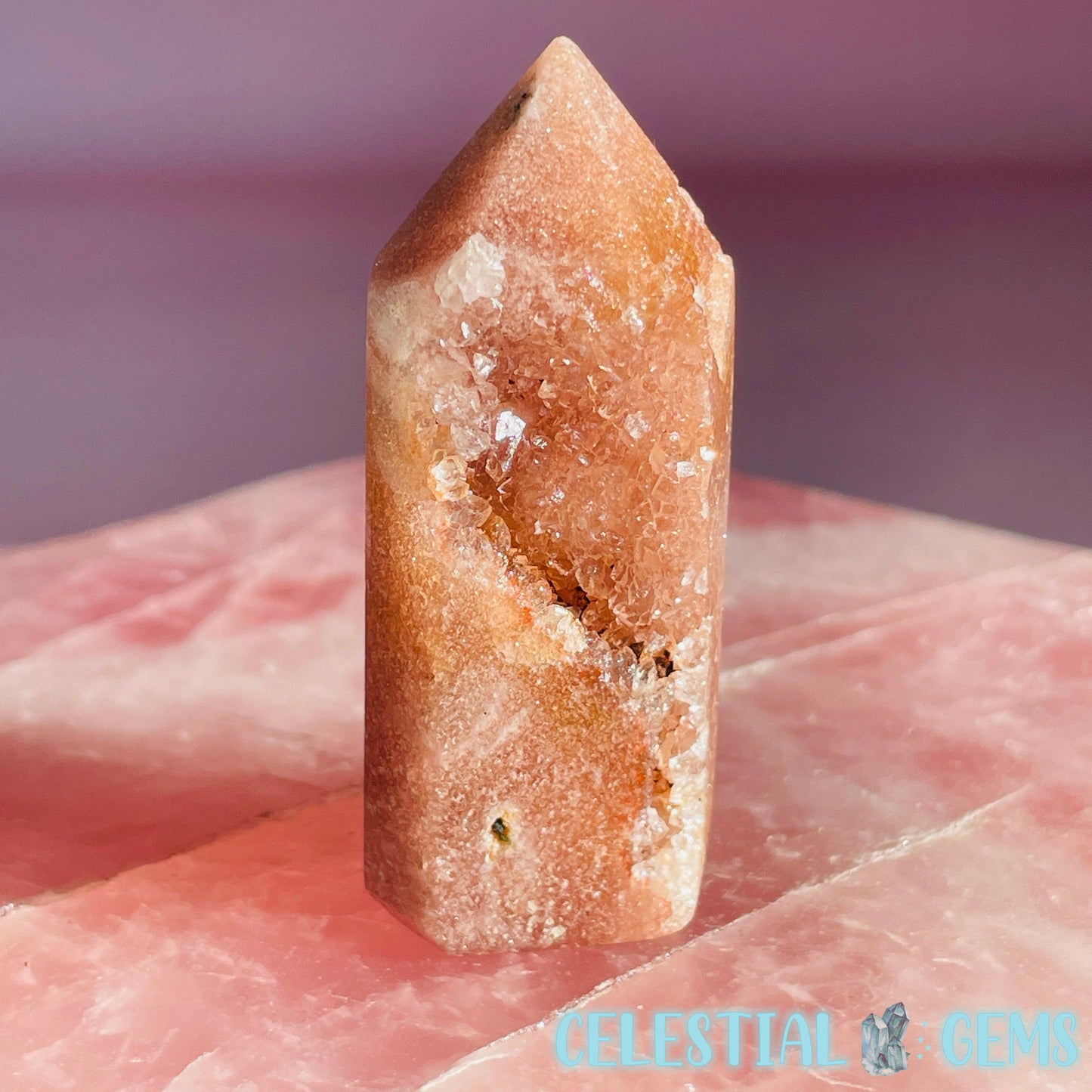 Druzy Pink Amethyst Small Tower