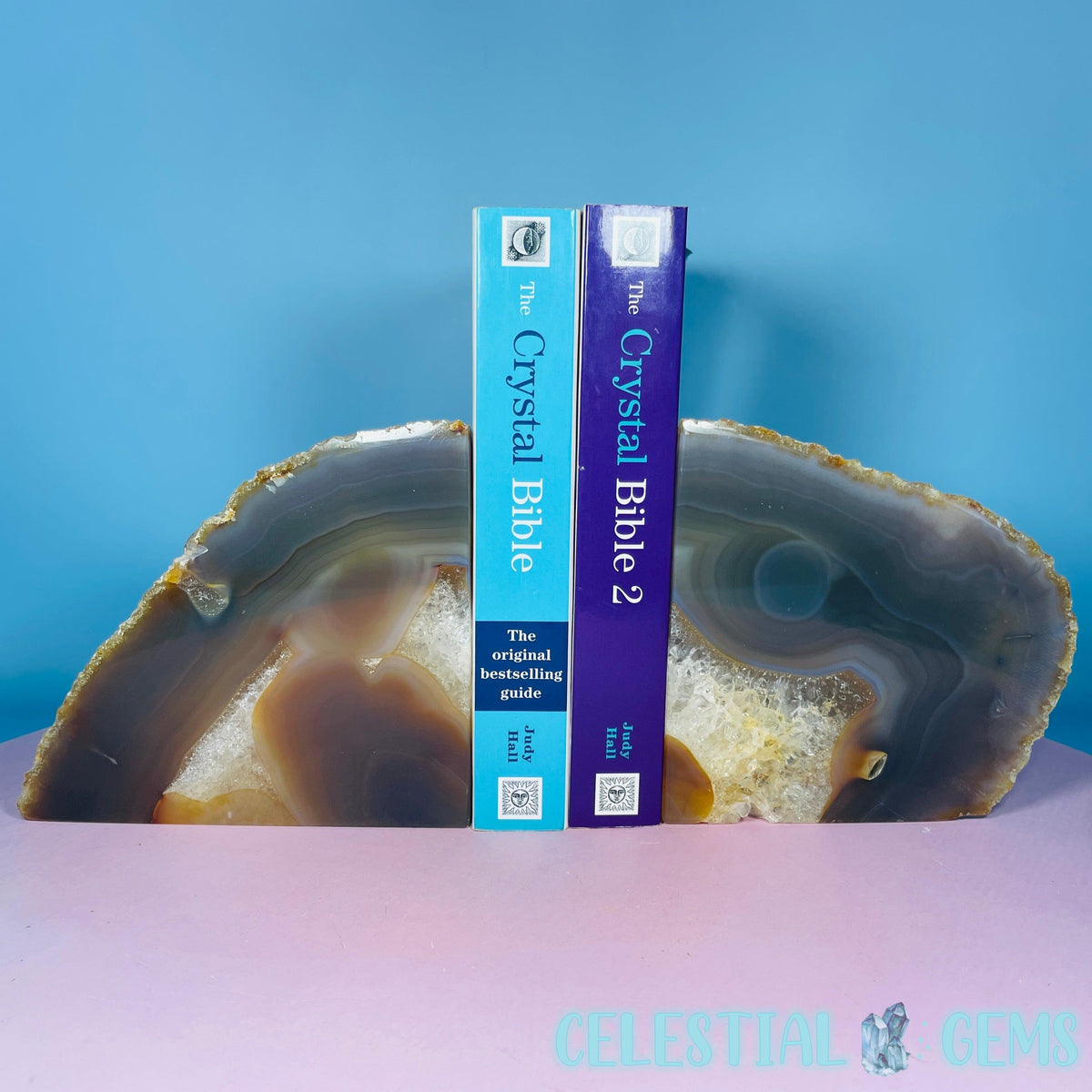 Natural Agate Large Pair of Bookends