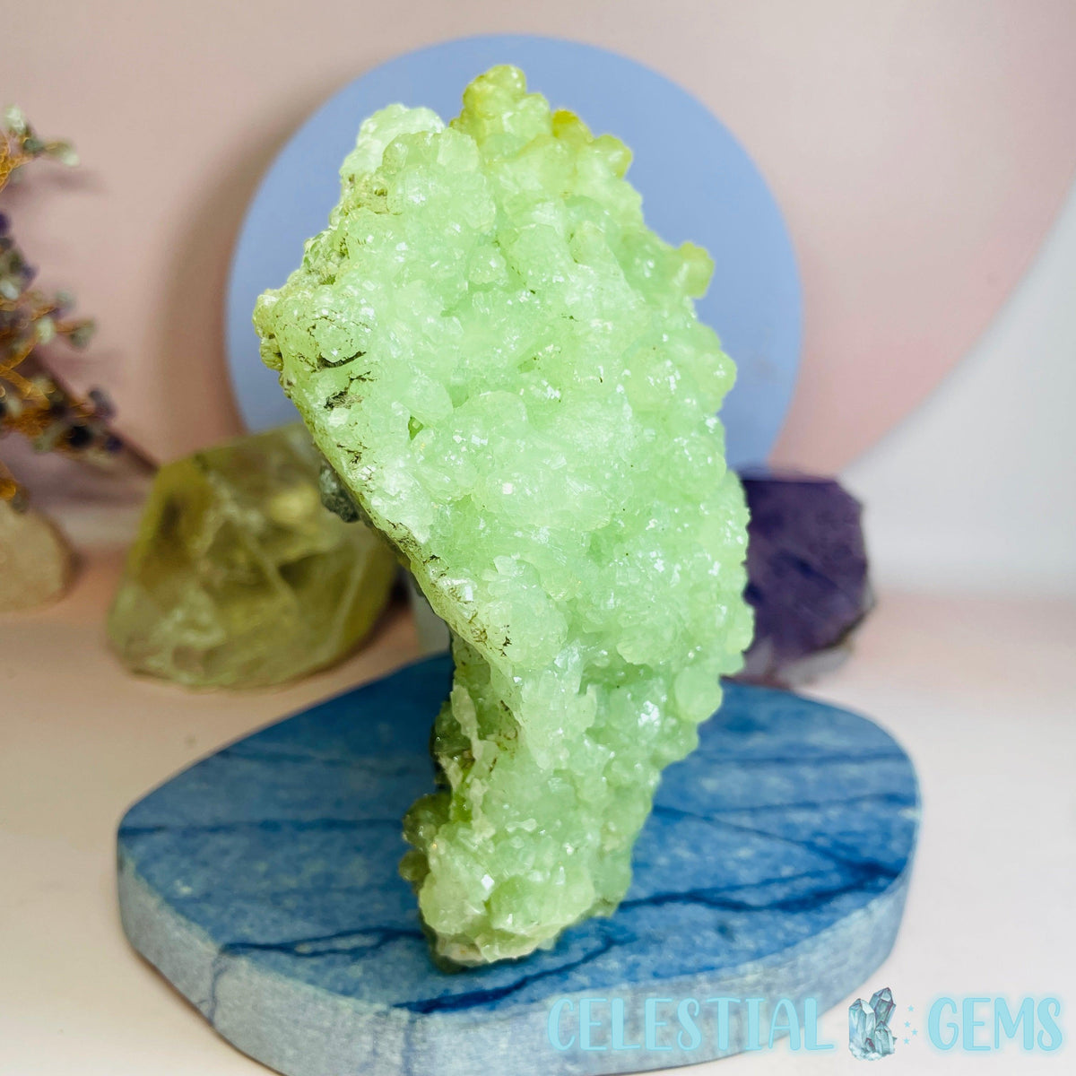 Crystalline Prehnite Large Standing Cluster