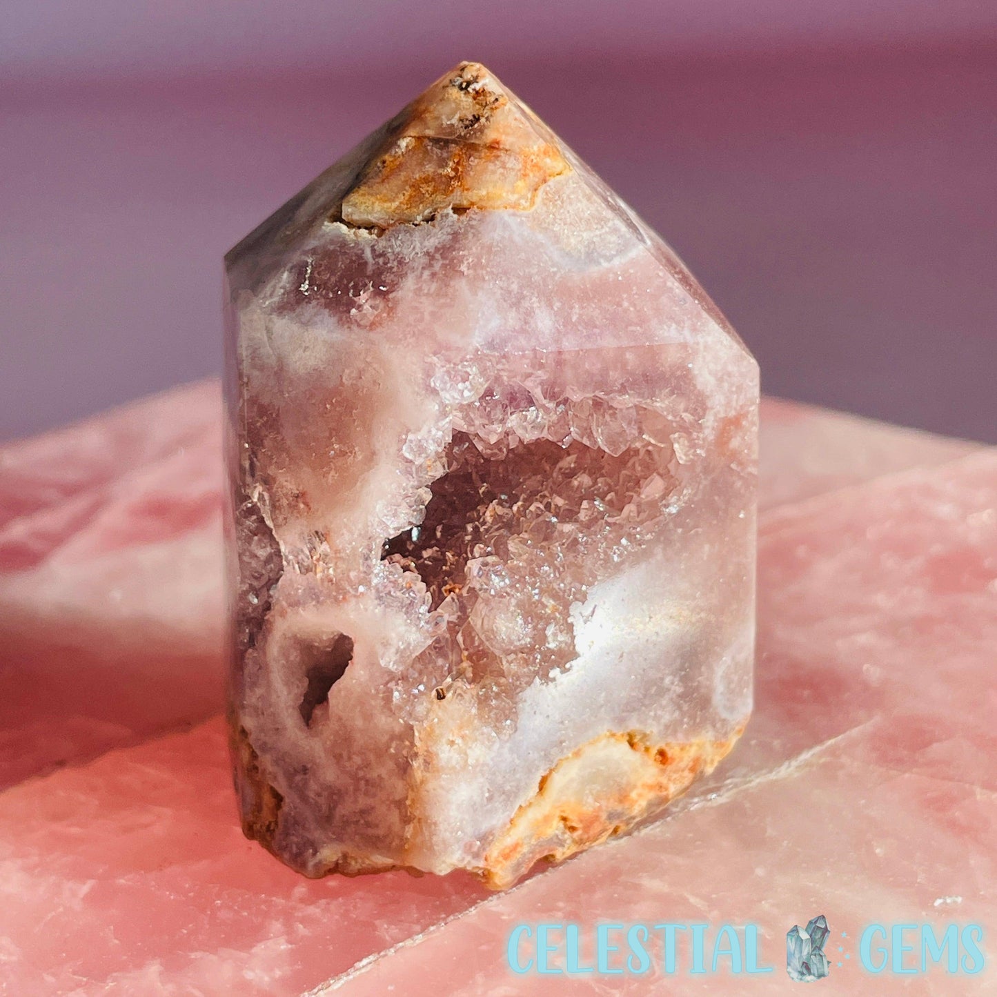 Druzy Pink Amethyst Small Tower