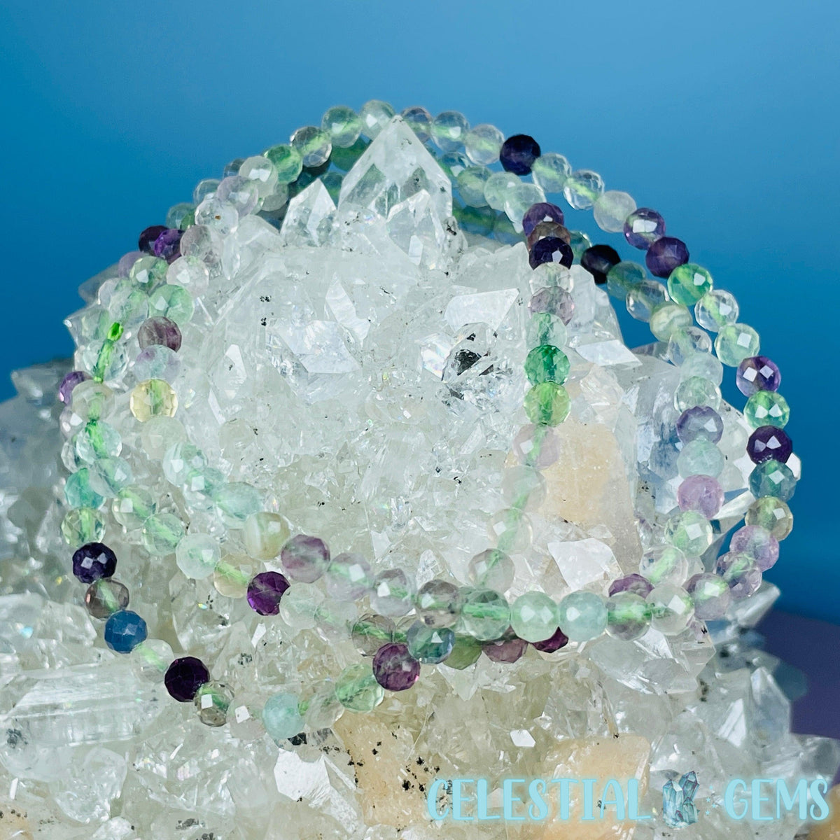 Rainbow Fluorite Faceted 4mm Bracelet