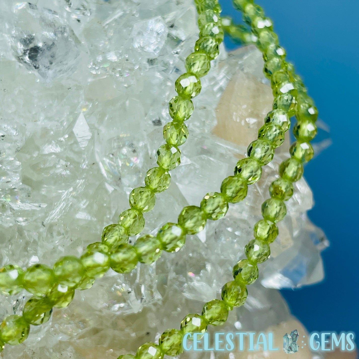 High Grade Peridot Faceted 3mm Bracelet