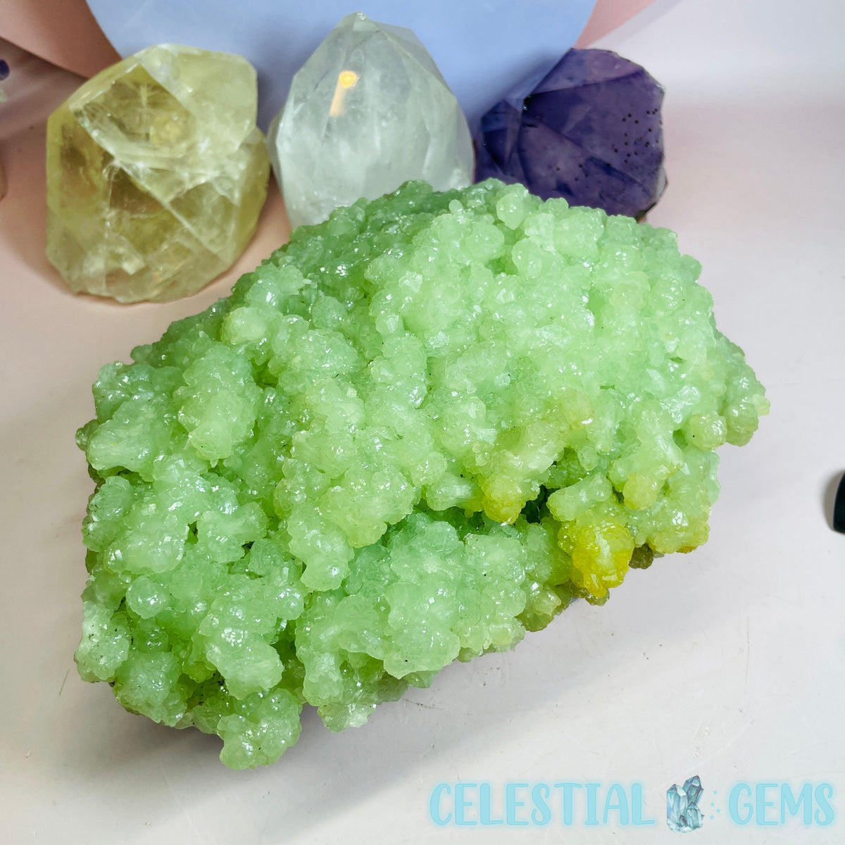 Crystalline Prehnite Large Standing Cluster