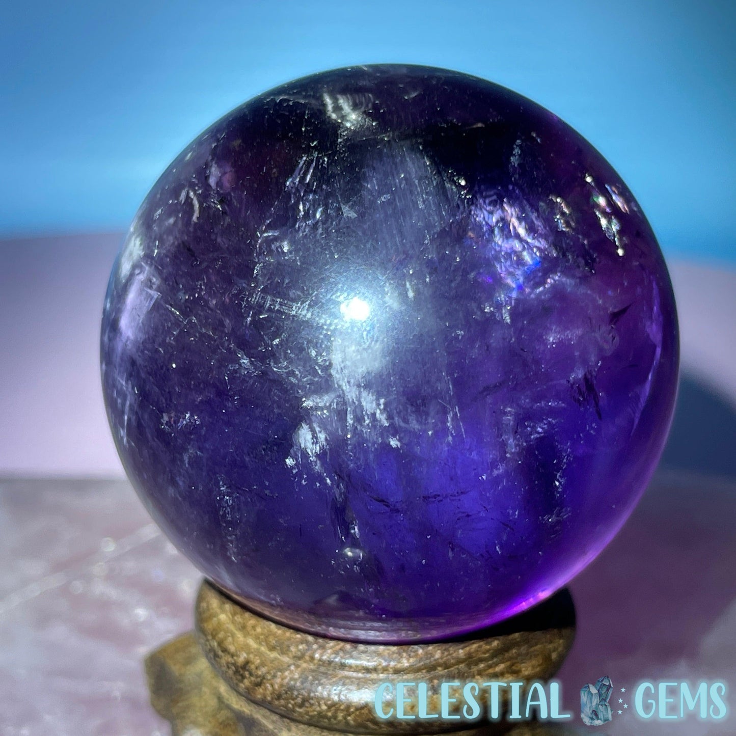 A Grade Bolivian Phantom Ametrine Medium Sphere (Video)