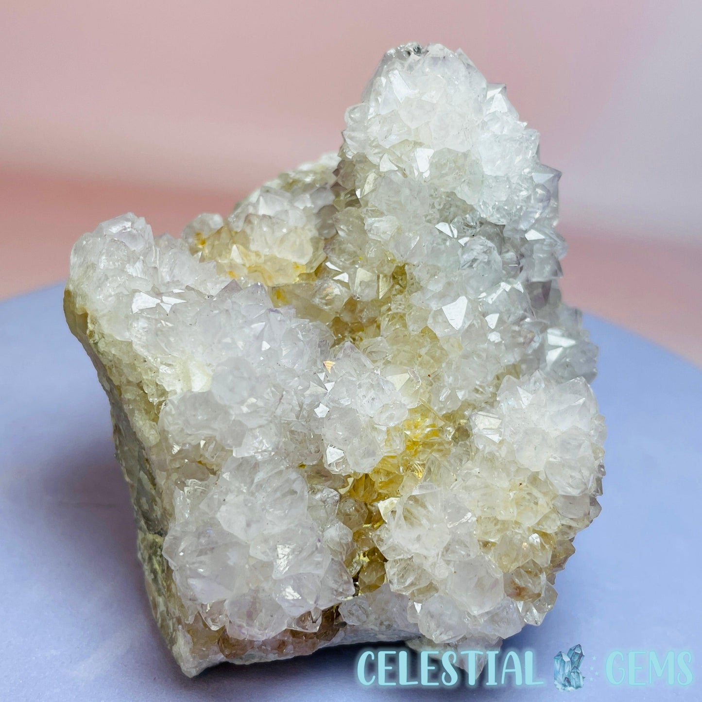 Amethyst + Limonite Cactus Quartz Small-Medium Cluster