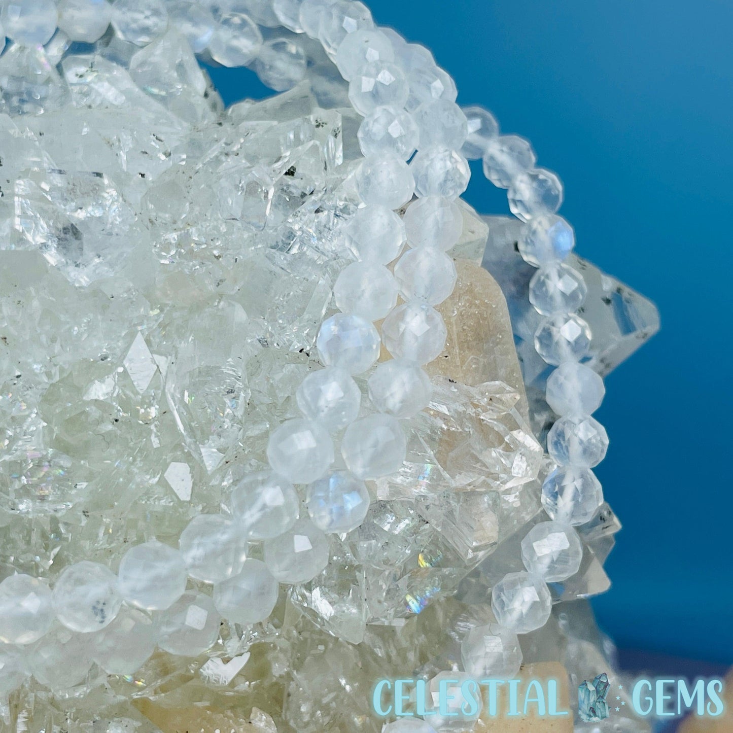 Moonstone Faceted 4mm Bracelet