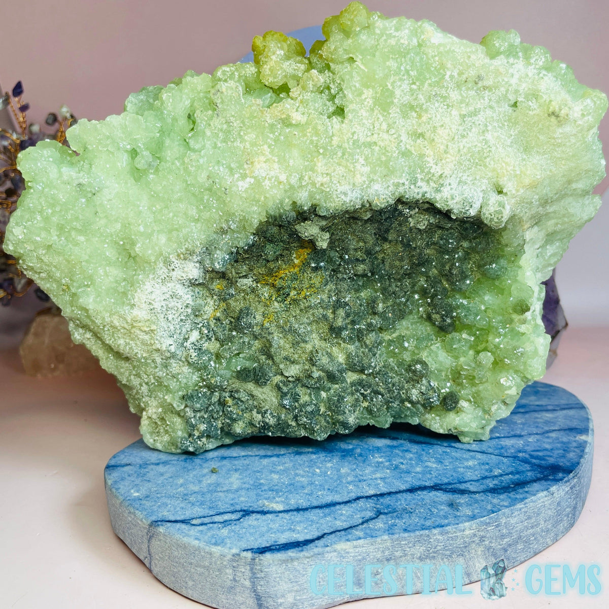 Crystalline Prehnite Large Standing Cluster