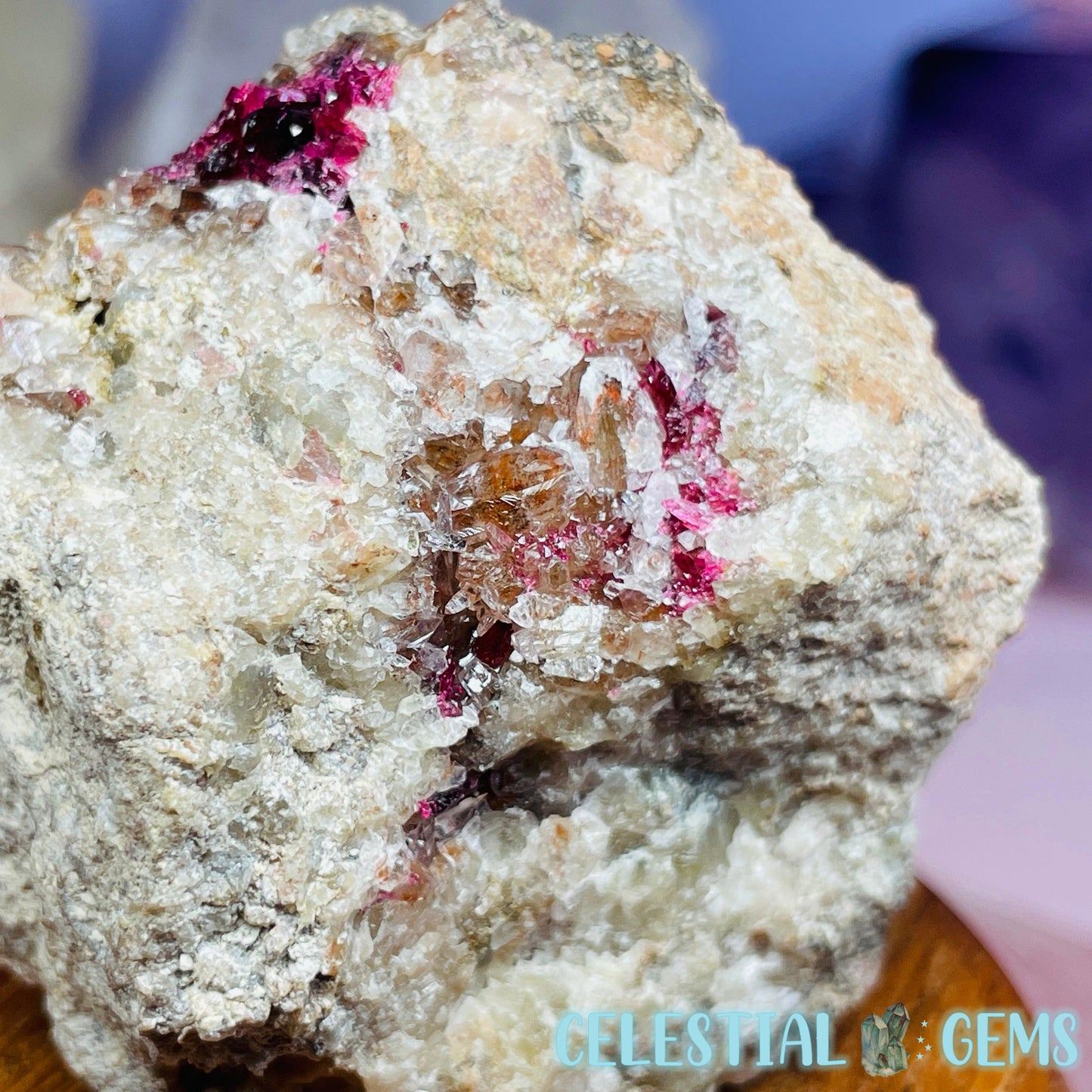 EXTREMELY RARE Bou Azzer Roselite + Calcite on Matrix Small Specimen K