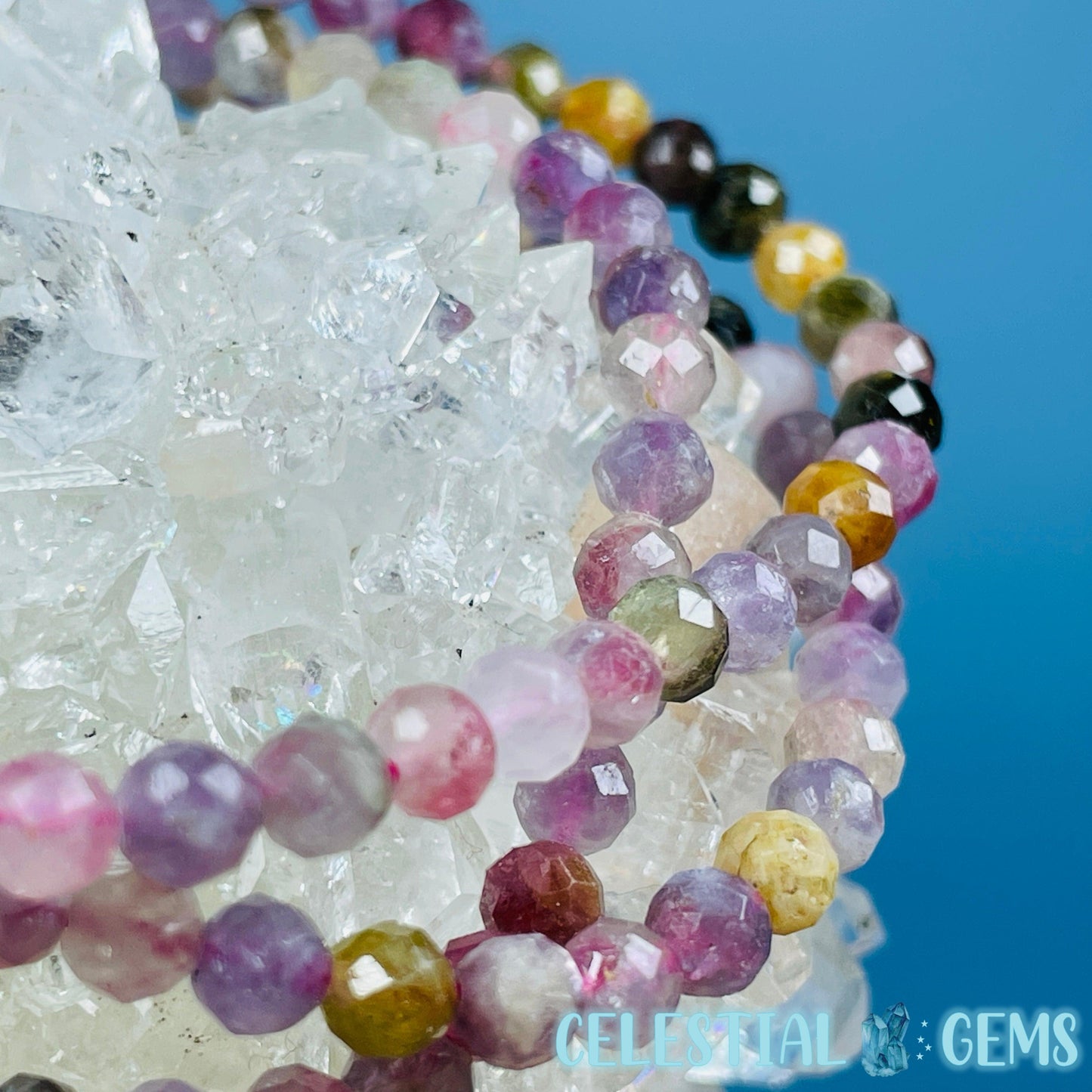 Mixed Tourmaline Faceted 4mm Bracelet