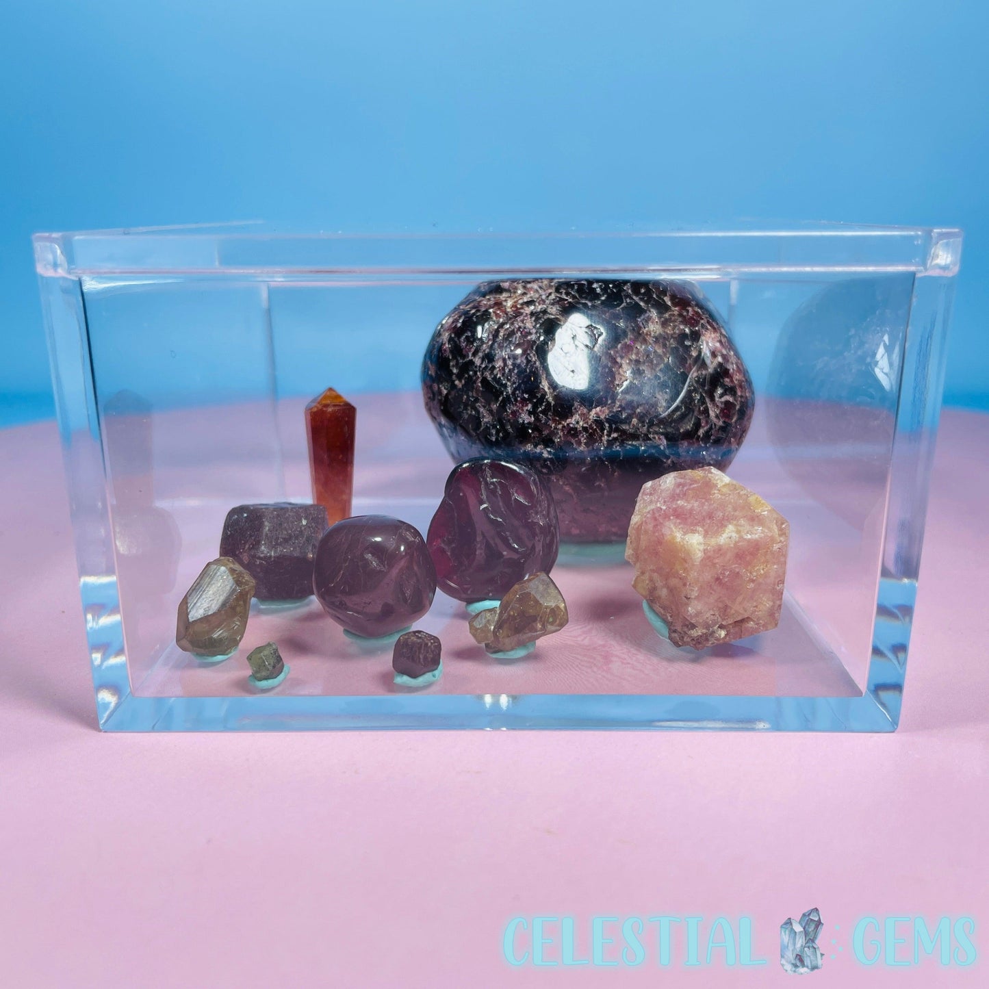 Plastic Crystal/Mineral/Specimen Large (B) Display Box 10x10x6cm (Empty)