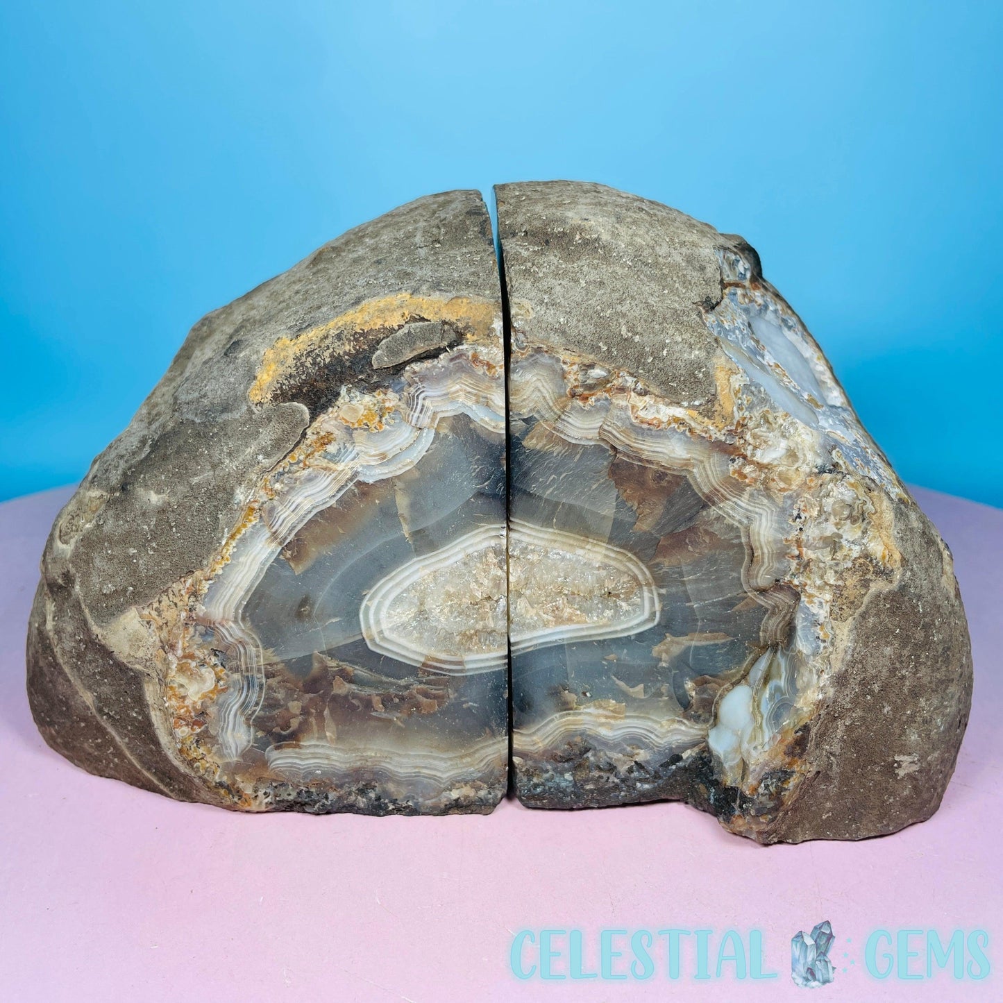 Black Agate Large Pair of Bookends