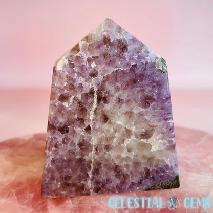 Semi Polished Amethyst Druzy Tower With Goethite Inclusions