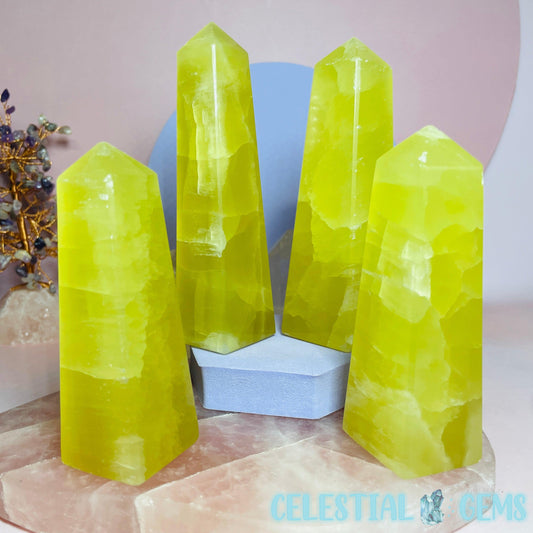 Lemon Calcite Medium Obelisk Tower