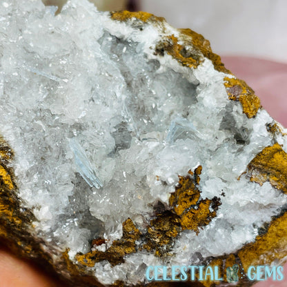 EXTREMELY RARE Blue Barite + Calcite Small Cluster Specimen G