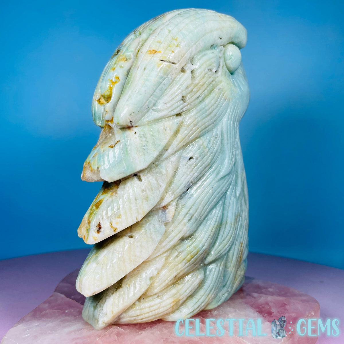Caribbean Calcite Eagle Head Large Carving
