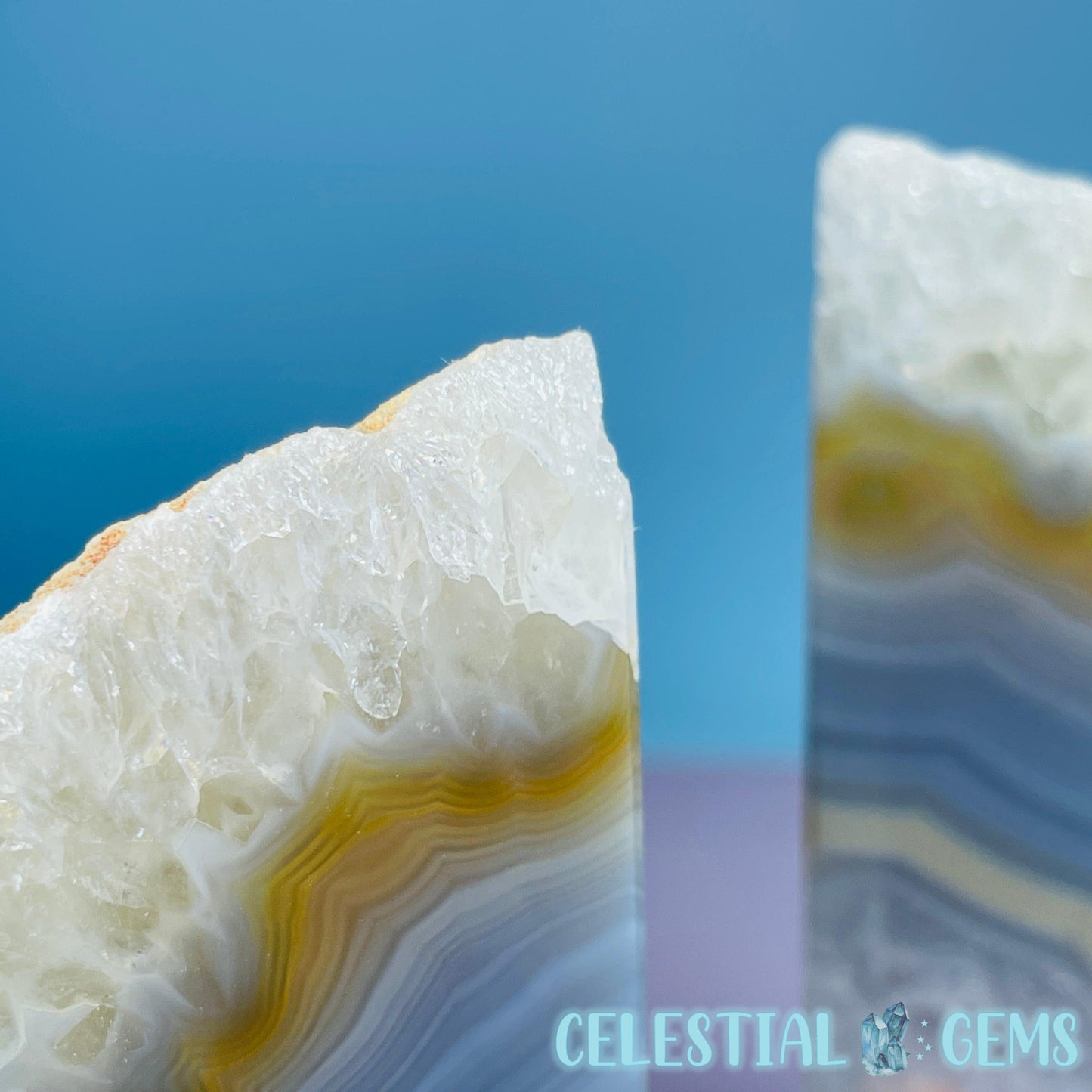 Natural Druzy Agate Large Pair of Bookends