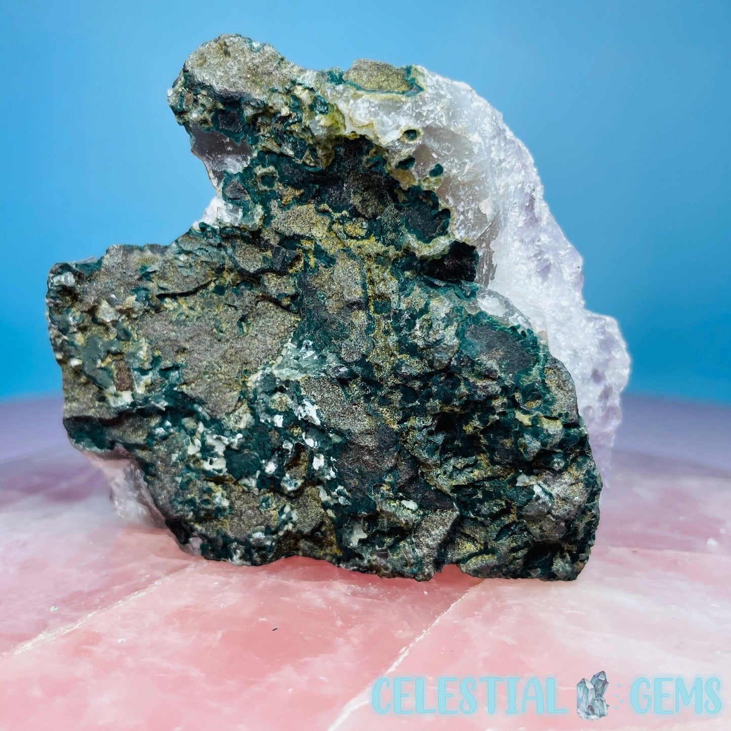 Sugar Amethyst with Chalcedony Small Cluster (Video)