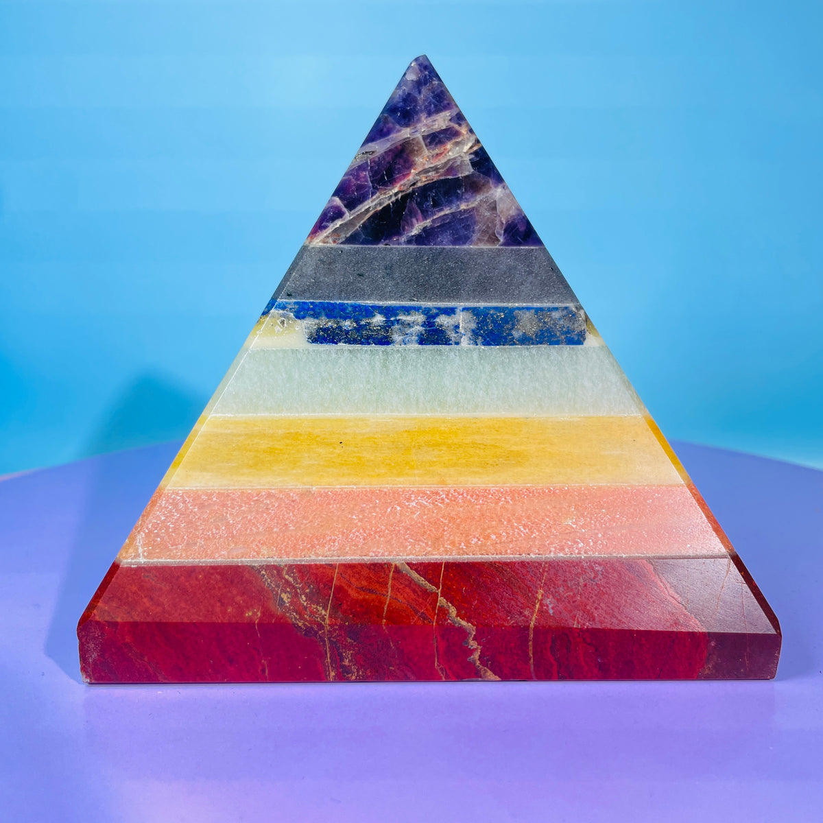 7 Chakra Crystal Large Pyramid 1.6kg