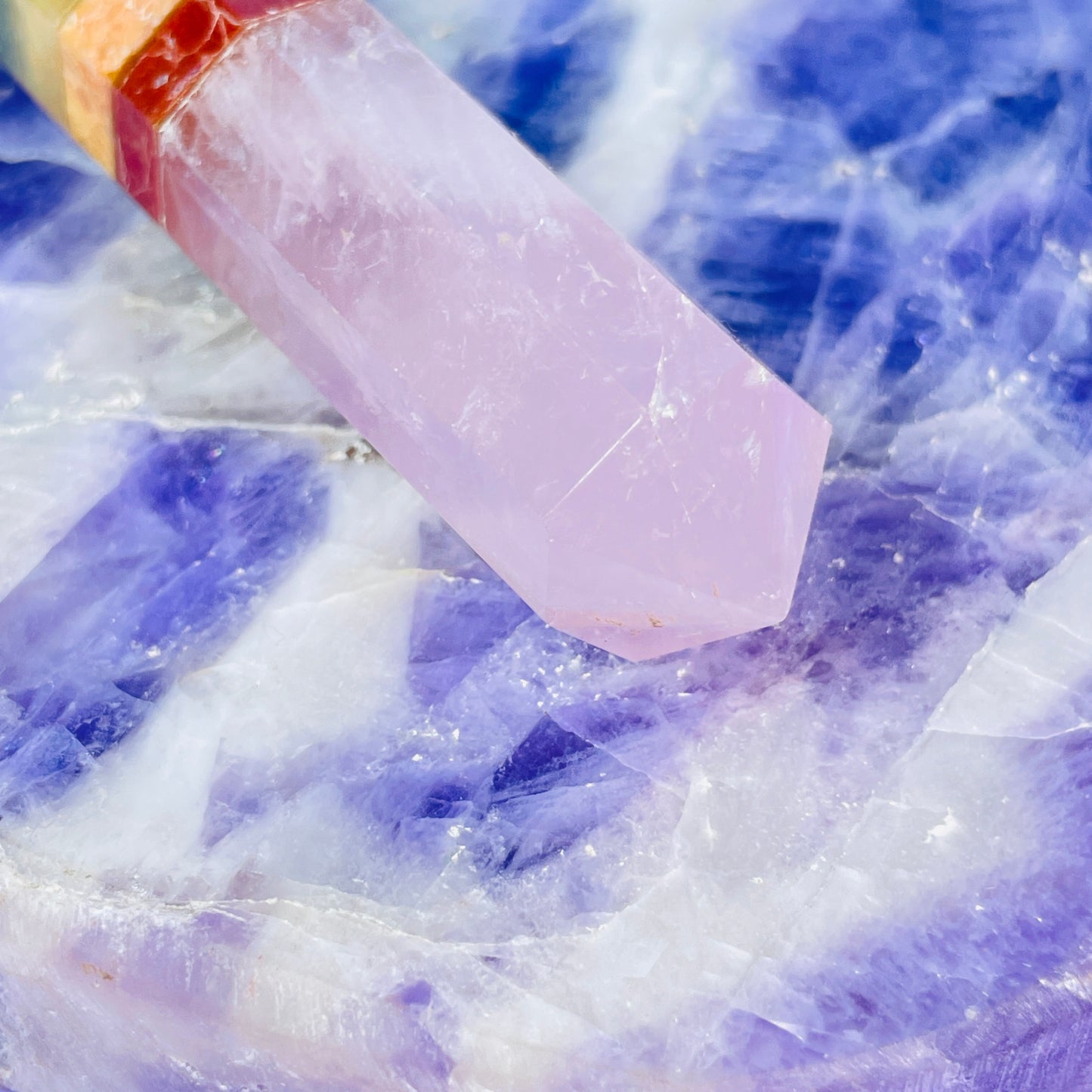 7 Chakra Crystal Wand - Rose Quartz