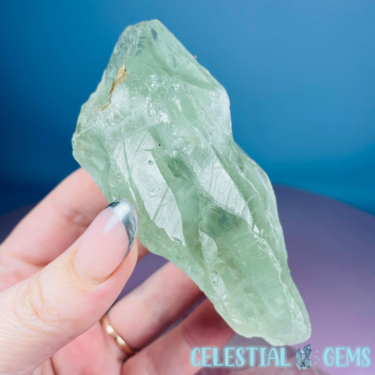 Prasiolite (Green Quartz) Raw Medium Point Specimen
