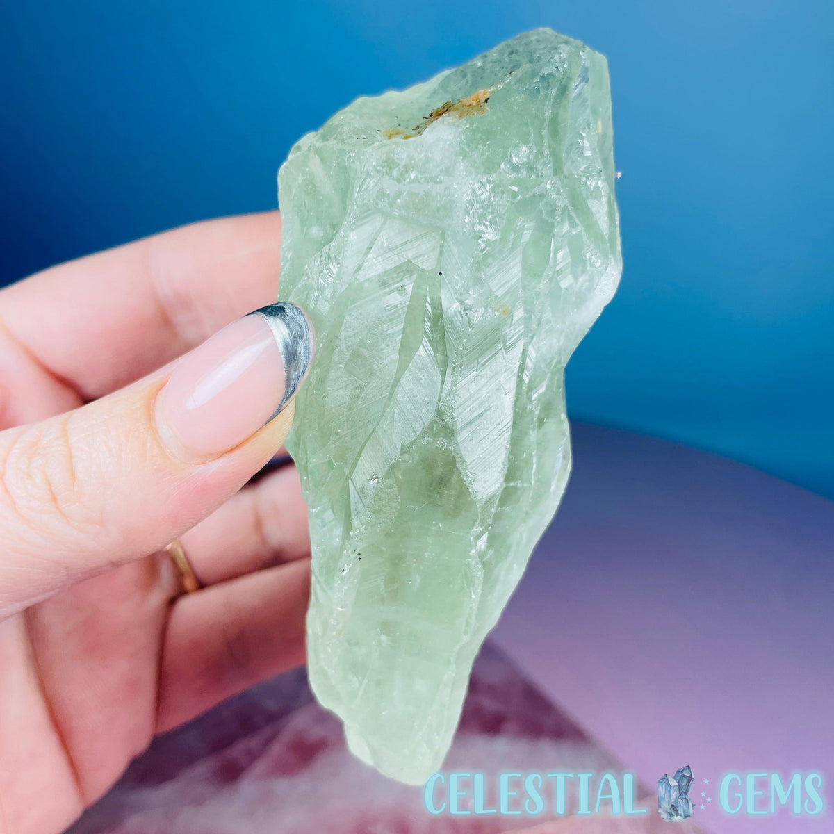 Prasiolite (Green Quartz) Raw Medium Point Specimen