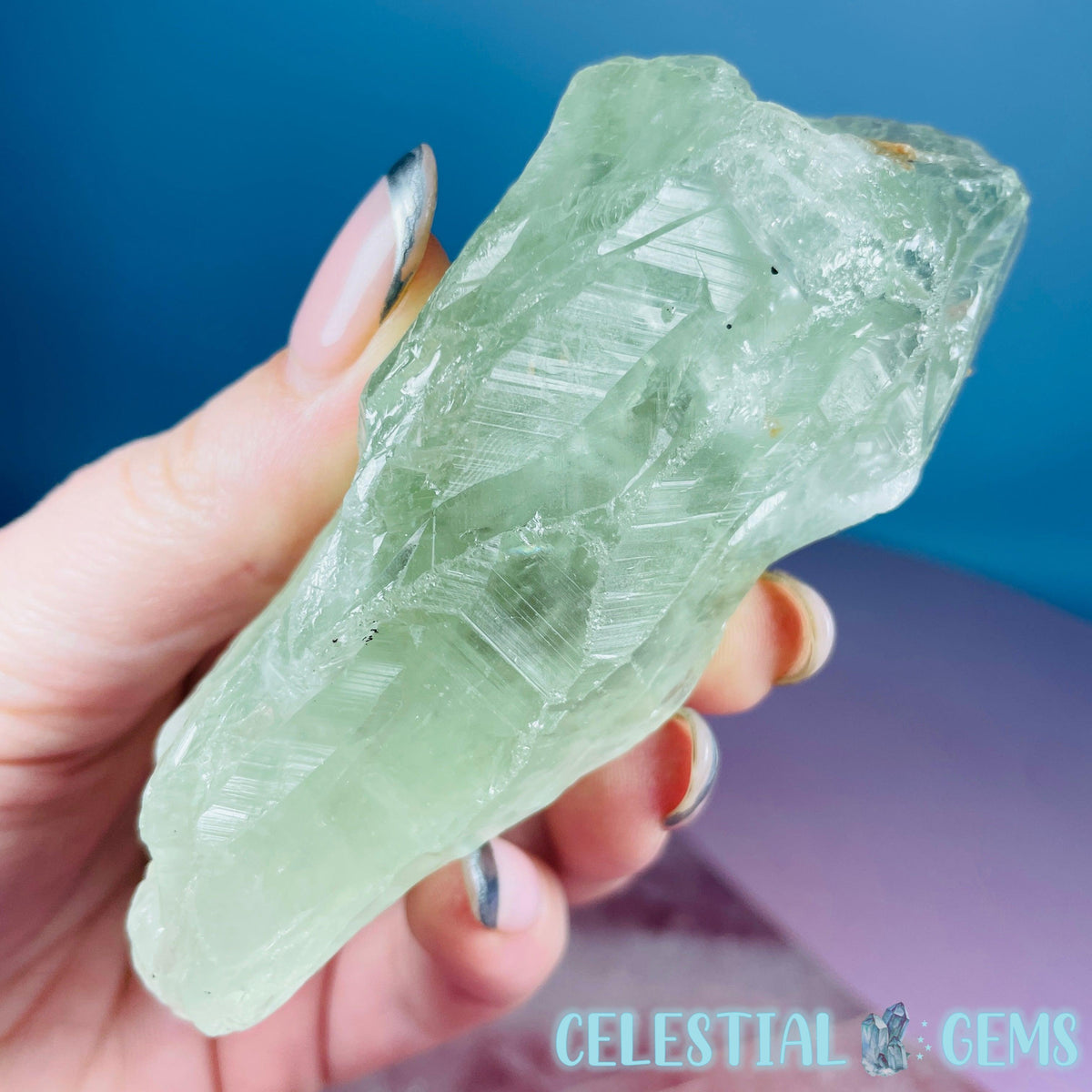 Prasiolite (Green Quartz) Raw Medium Point Specimen