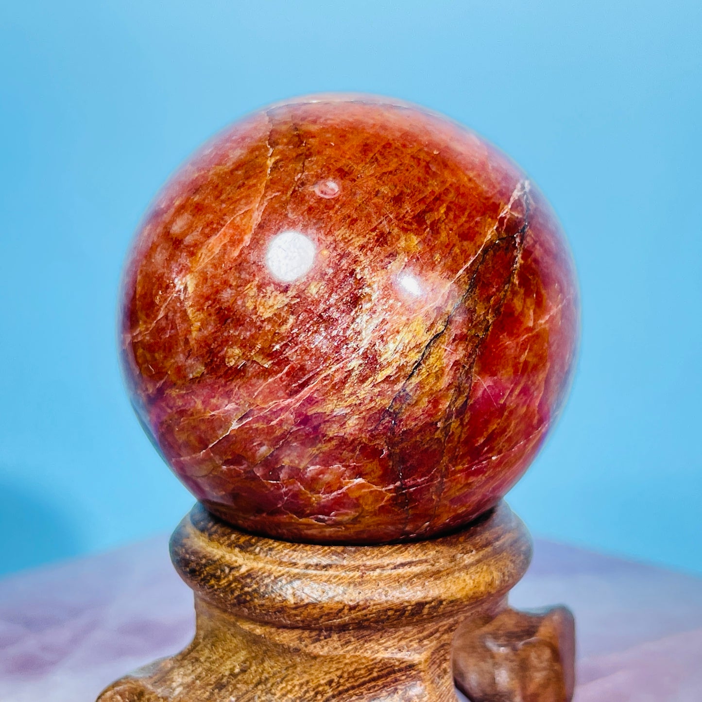 Red Amazonite (Syenite Feldspar) Medium Sphere
