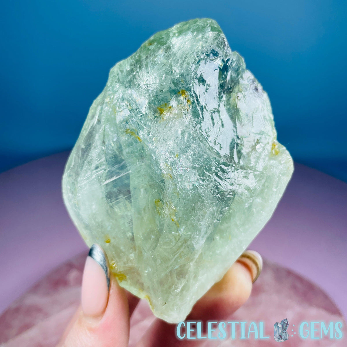 Prasiolite (Green Quartz) Raw Medium Point Specimen