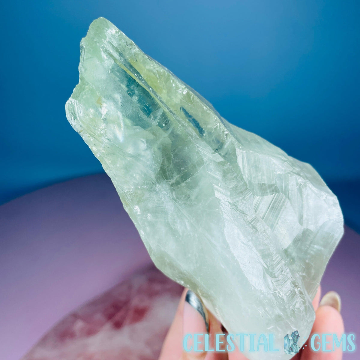 Prasiolite (Green Quartz) Raw Large Point Specimen