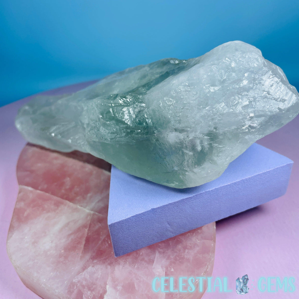 Prasiolite (Green Quartz) Raw XL Point Specimen