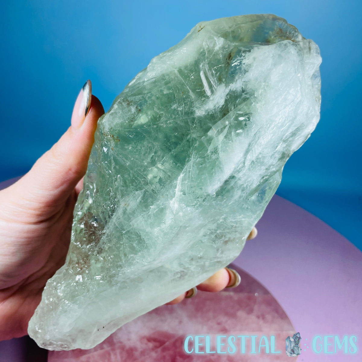 Prasiolite (Green Quartz) Raw XL Point Specimen