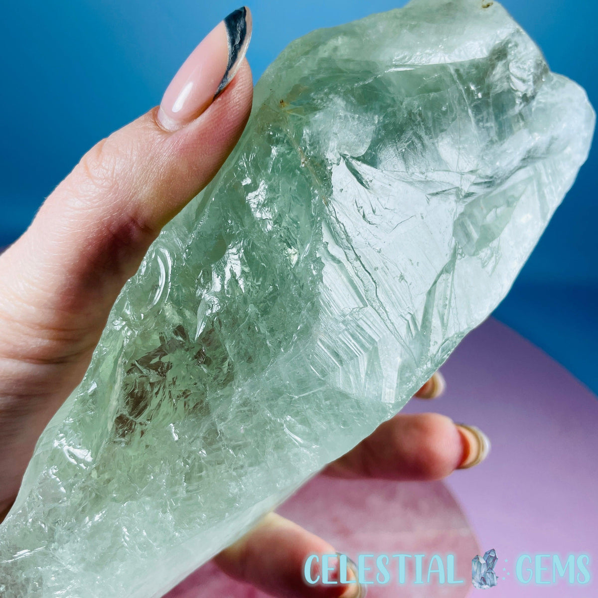 Prasiolite (Green Quartz) Raw XL Point Specimen