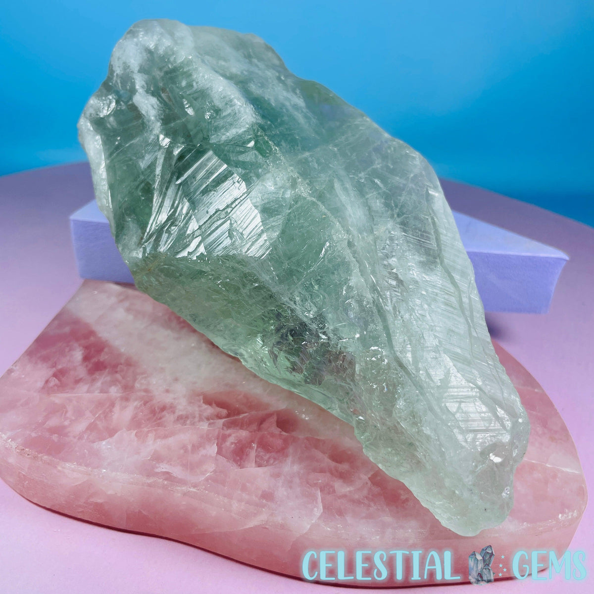 Prasiolite (Green Quartz) Raw XL Point Specimen